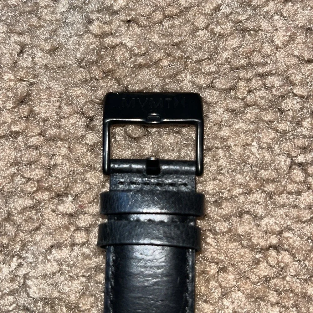 MVMT Classic Black Red Watch Leather Strap OS